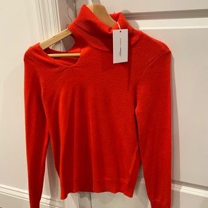 NWT lovers and friends turtleneck bright orange sweater